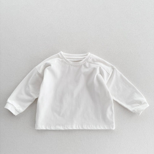 Arrival Kids Unisex Soft Comfortable Long Sleeves Solid Color Top Casual T-shirt-1