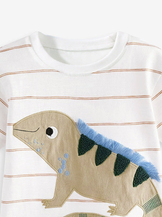 Kids’ Animals Cartoon Pattern Short Sleeves T-shirt in European and American Style for Summer-1