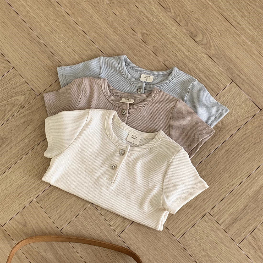 Summer Arrival Kids Unisex Crew Neck Short Sleeves Thin Solid Color Elastic Top Base T-Shirt-4