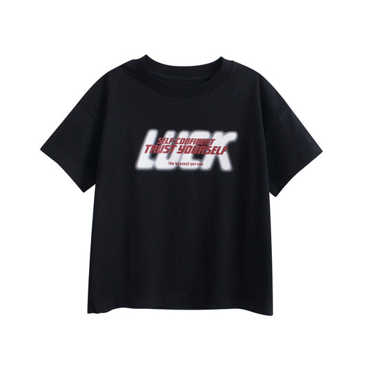 Kids’ Letters Pattern T-shirt in European and American Style-1