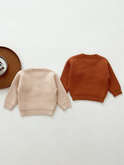 Autumn New Arrival Baby Kids Unisex Comfortable Halloween Ghost Pattern Knitted Long Sleeves Pullover-3