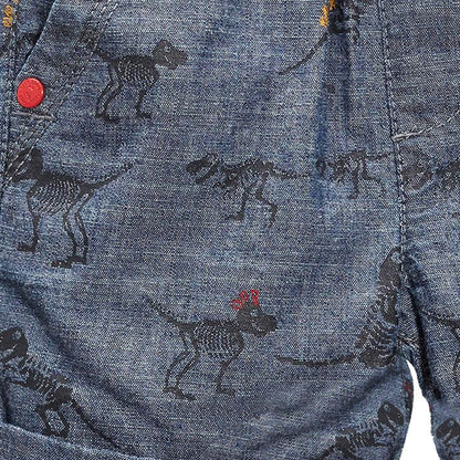 Summer Baby Kids Casual Striped Pattern T-shirt and Animals Pattern Shorts Clothing Set for Boys-1
