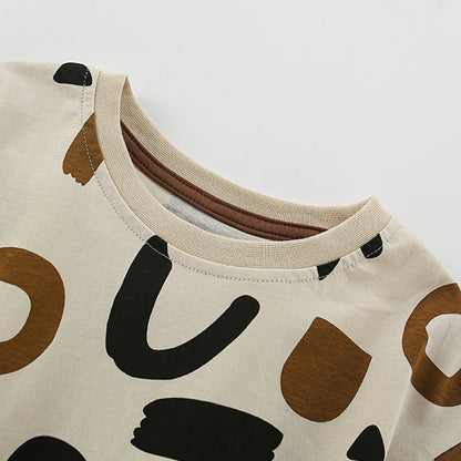 Summer Baby Kids Geometric Pattern T-shirt and Shorts Clothing Set for Boys-1