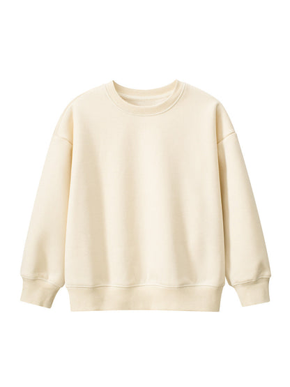 Arrival Baby Kids Plain Solid Color Crew Neck Long Sleeves Warm Cozy Pullover-2