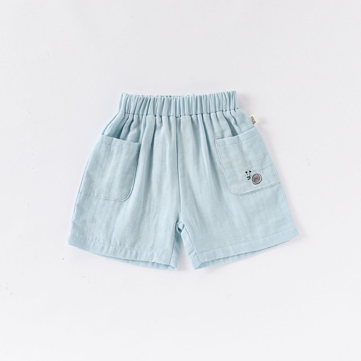 Summer Arrival Kids Unisex Cotton Casual Style Animals Embroidered Pattern Pocketed Shorts-3