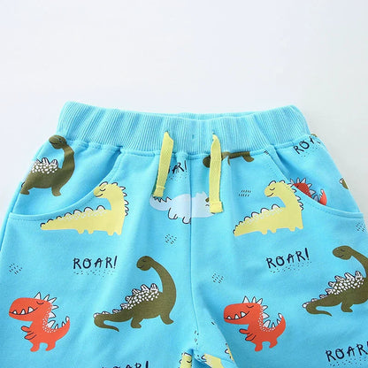 Summer Arrival Baby Kids Boys Cotton Casual Style Cartoon Dinosaurs Pattern Shorts-2