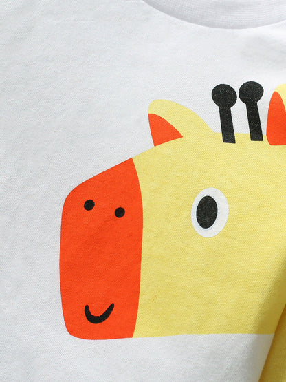 Kids’ Animals Cartoon Pattern Short Sleeves T-shirt in European and American Style for Summer-2