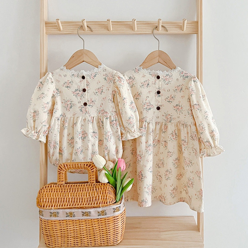 Square Neck Princess Sweet Style Baby Onesies & Children Dress-2