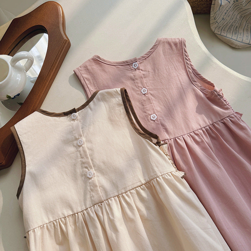 Summer Arrival Baby Kids Girls Cute Sleeveless Sweet Dress-4