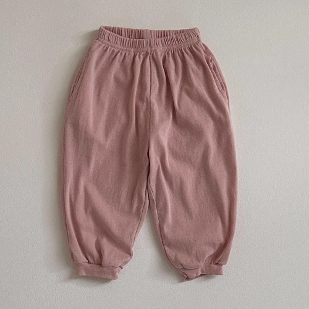 Children Summer Unisex Solid Color Thin Breathable Pants Casual Kids Trousers-2