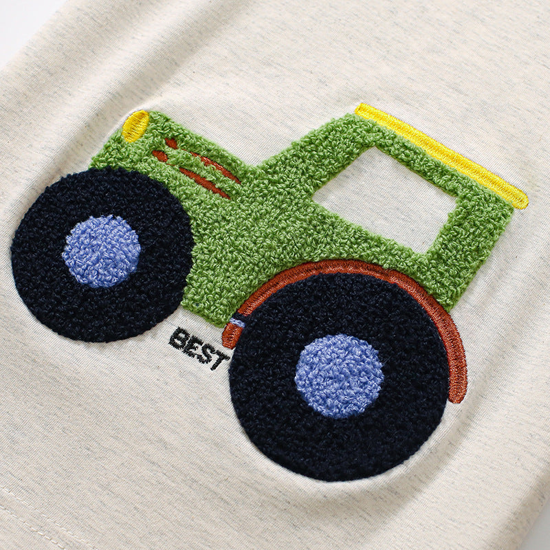 Kids’ Cartoon Pattern Short Sleeves T-shirt in European and American Style for Summer-2