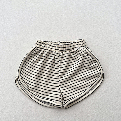 Summer New Arrival Kids Unisex Casual Thin Striped Basic Shorts-2