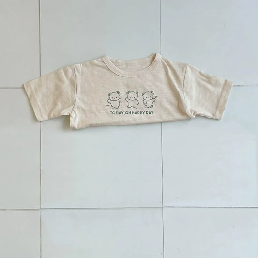 Summer Hot Selling Baby Kids Unisex Short Sleeves Cartoon Rabbit Pattern T-shirt-0