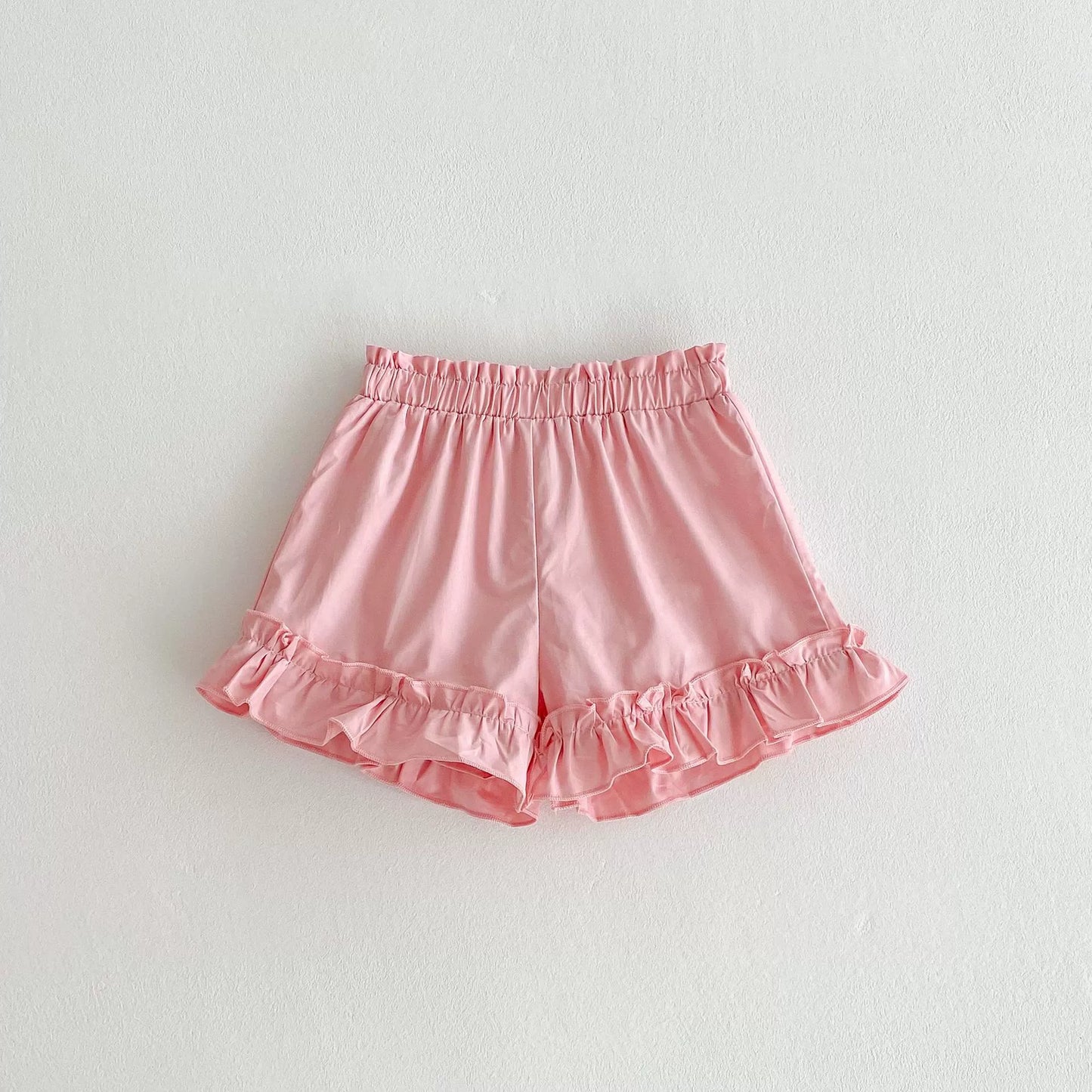 Summer Arrival Kids Girls Cotton Casual Style Ruffle Design Shorts-2
