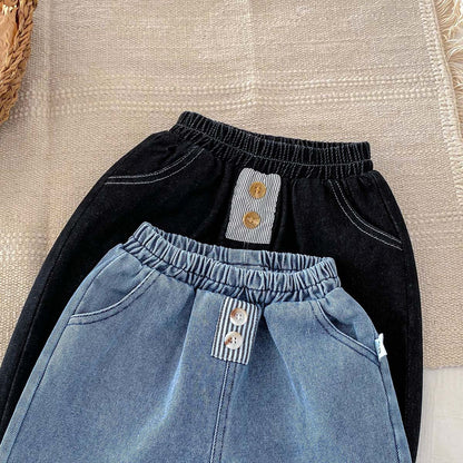 Summer Arrival Kids Unisex Denim Casual Style Pants-3