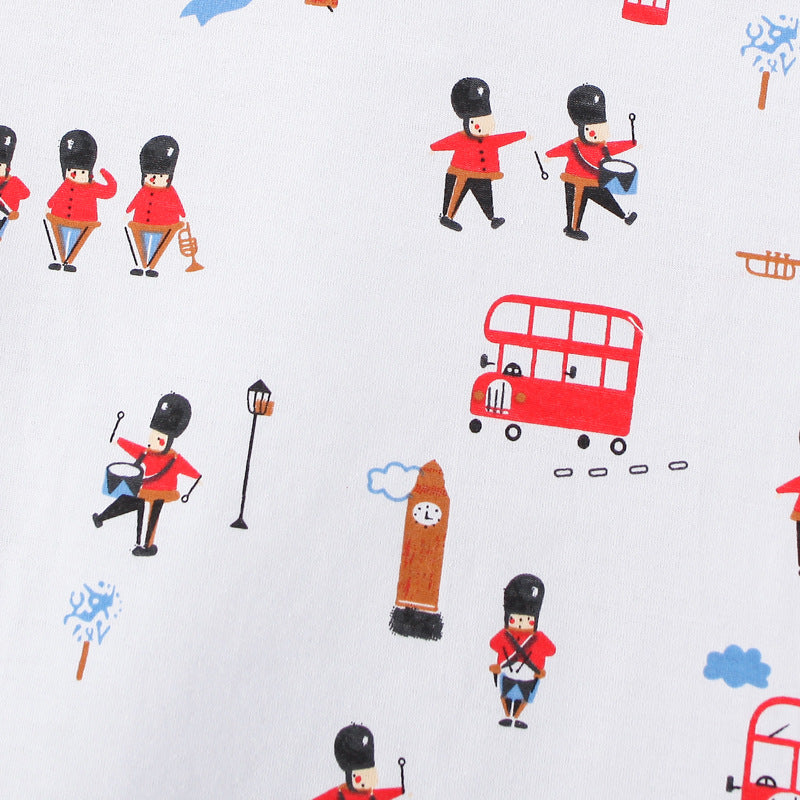 Summer Baby Kids Boys Cartoon Royal Guard Pattern T-Shirt And Short Clothing Set-2