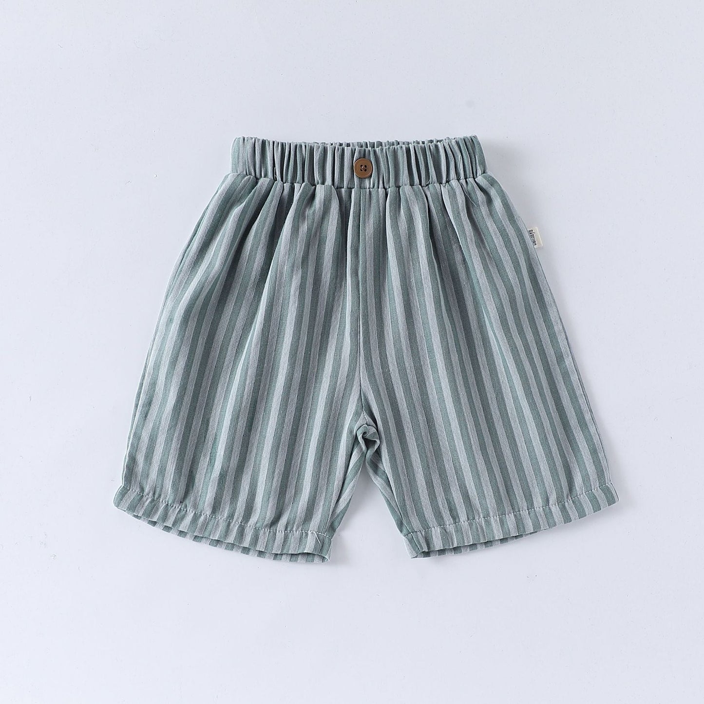 Summer Arrival Kids Unisex Cotton Casual Style Plaid or Striped Shorts-3