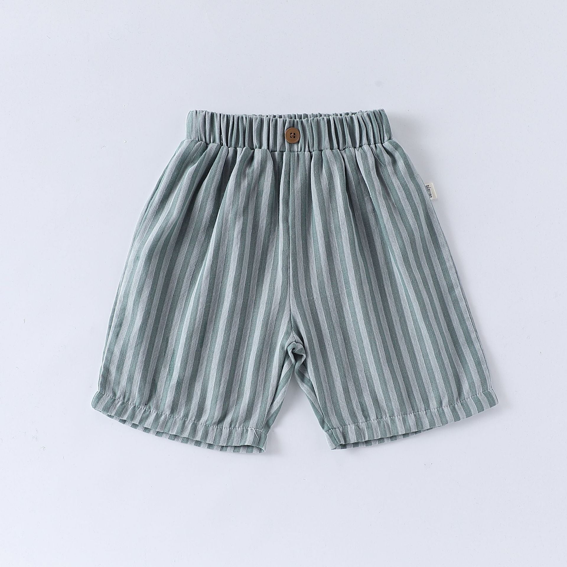 Summer Arrival Kids Unisex Cotton Casual Style Plaid or Striped Shorts-3