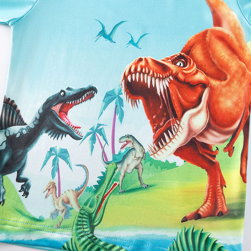 Dino World Kids Pajama Set – Long Sleeve Top and Pants, Fun Dinosaur Print-2
