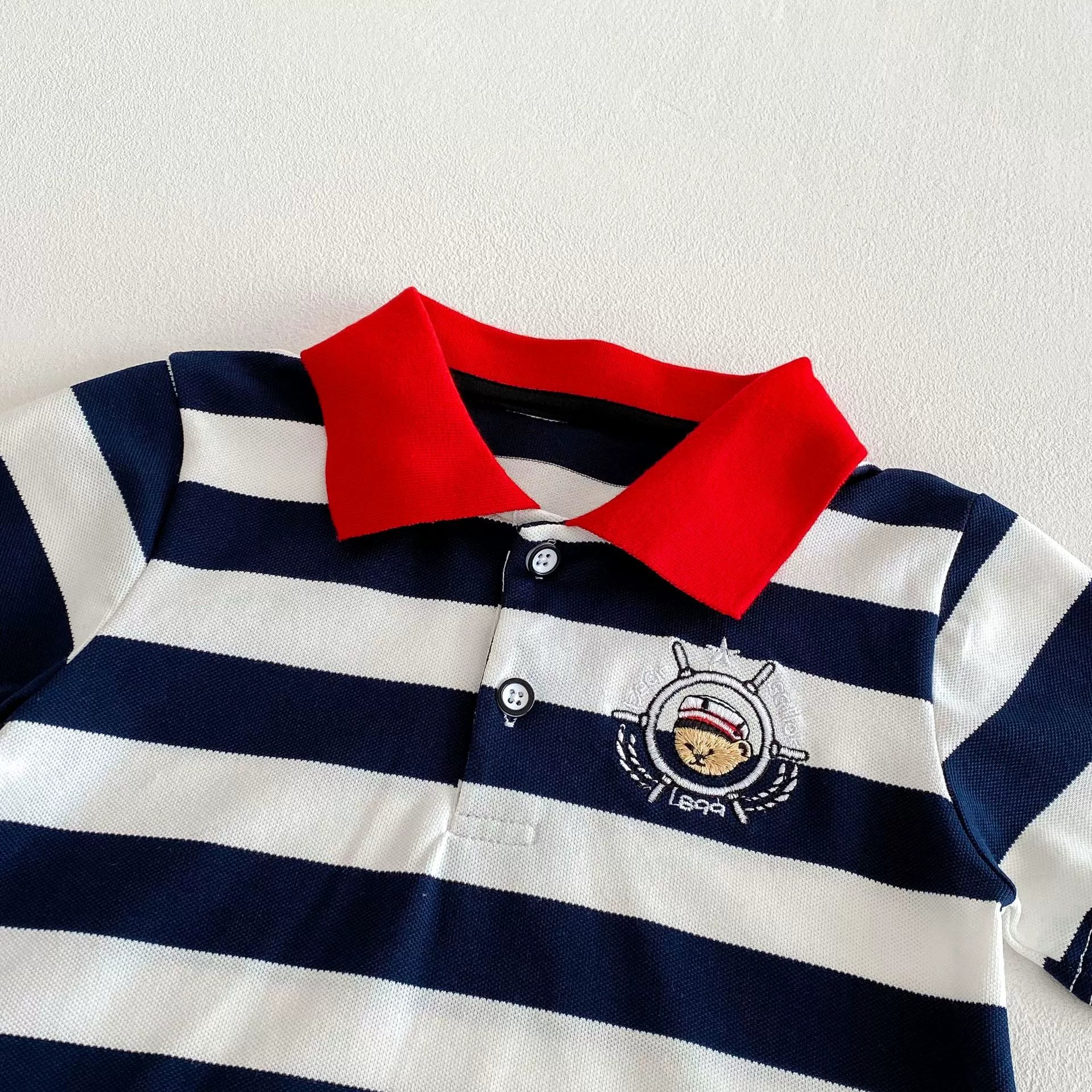 Summer Arrival Baby Kids Boys Casual Striped Short Sleeves Top Polo-2