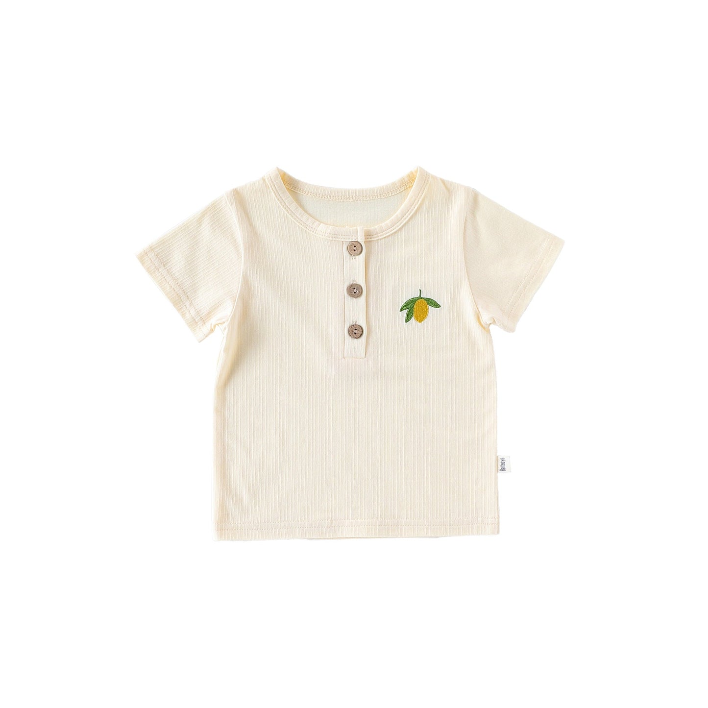 Kids’ Simple Pattern Logo Short Sleeves T-shirt in European and American Style for Summer-4