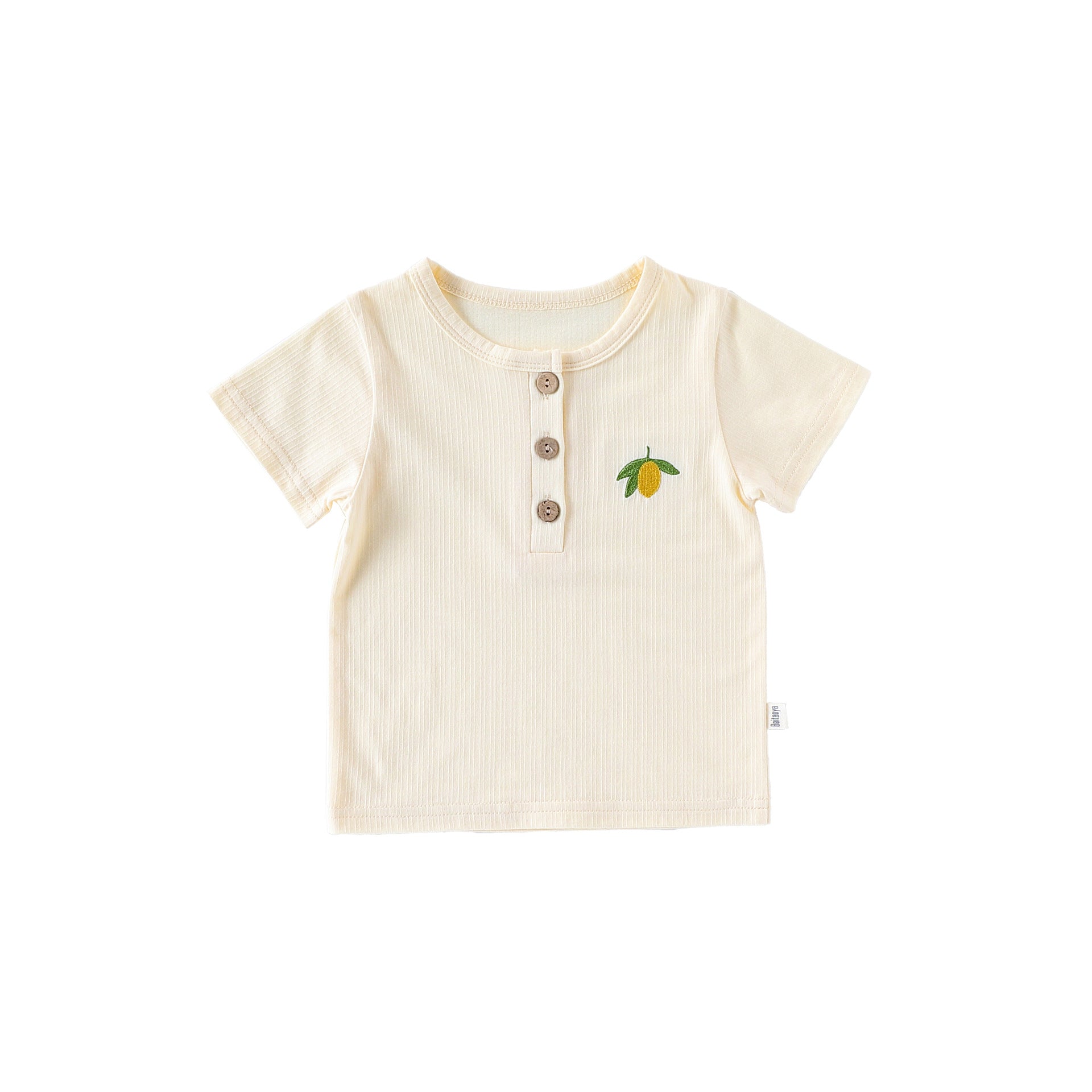 Kids’ Simple Pattern Logo Short Sleeves T-shirt in European and American Style for Summer-4
