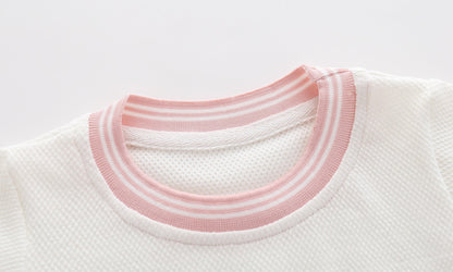 Baby Girl 1pcs Logo Graphic Graphic Side & Neck Striped Design Ruffle Hem Baseball Dress-2