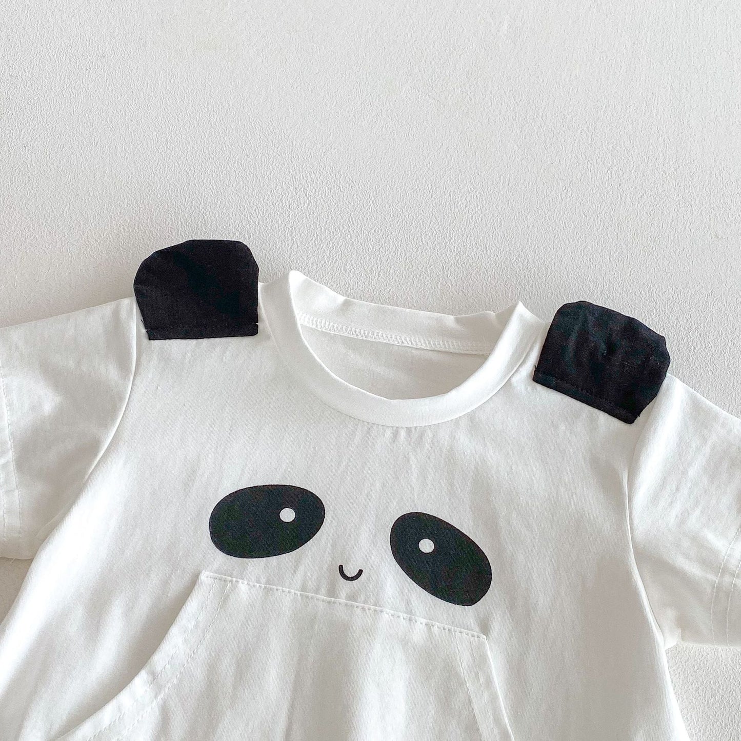 Summer Arrival Baby Girls Cute Panda Pattern Short Sleeves Onesies-2