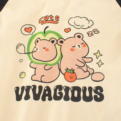Autumn Baby Kids Boys Letters and Cartoon Print Long Sleeves Crew Neck Cute Top Shirt-4