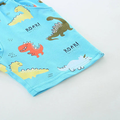 Summer Arrival Baby Kids Boys Cotton Casual Style Cartoon Dinosaurs Pattern Shorts-3