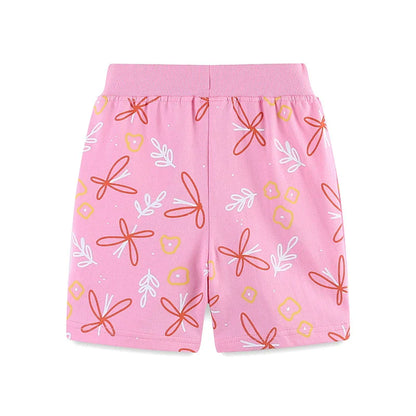 Summer Arrival Baby Kids Girls Cotton Casual Style Flowers Pattern Shorts-1