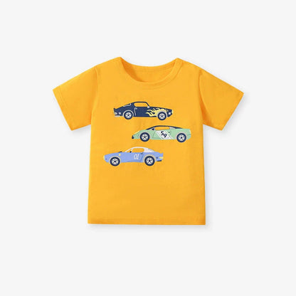 Kids’ Animals Cartoon Pattern Short Sleeves T-shirt in European and American Style for Summer-5