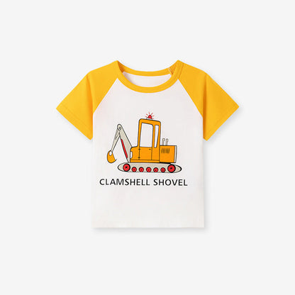 Kids’ Cartoon Pattern Short Sleeves T-shirt in European and American Style for Summer-1