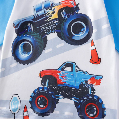 Big Wheels Monster Truck Pajama Set – Long Sleeve Top and Pants for Kids-3