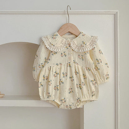 Adorable Baby Lace Collar Onesies or Floral Pattern Girls Dress-3