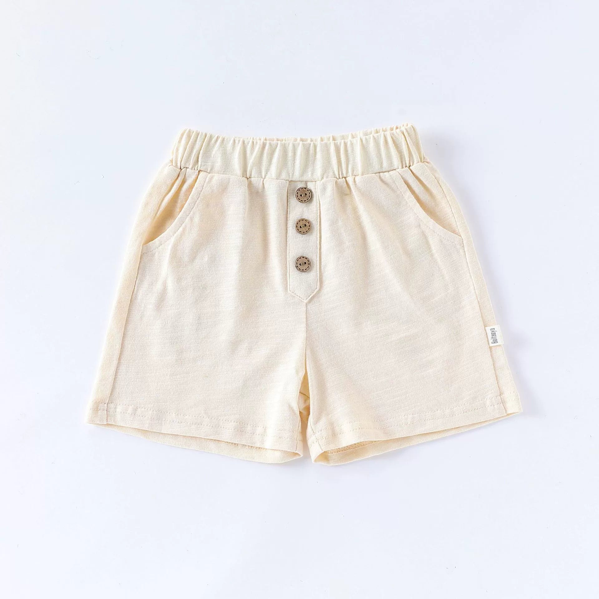 Summer Arrival Kids Unisex Cotton Casual Style Solid Color Shorts-3
