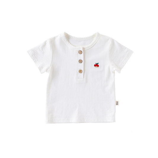 Kids’ Simple Pattern Logo Short Sleeves T-shirt in European and American Style for Summer-1