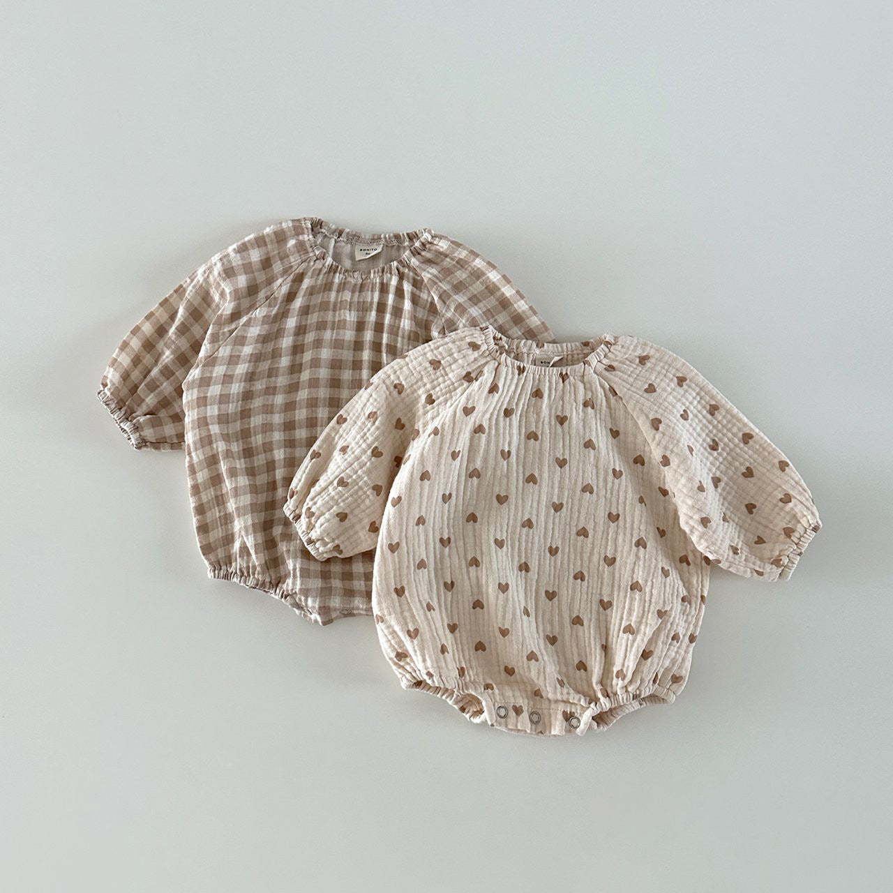 Heart & Plaid Graphic New Arrive Onesies-3