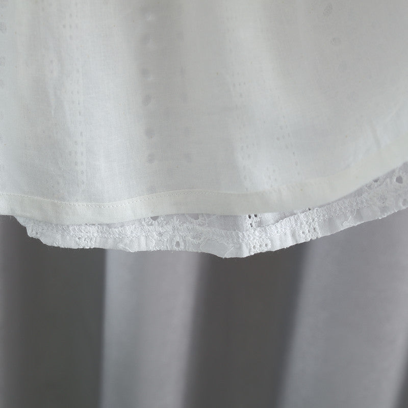 Summer Hot Selling Baby Kids Girls Hollow Out Flowers Pattern Fly Sleeves Square Neck Princess Dress-4