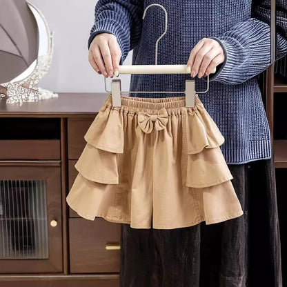 Summer Baby Kids Girls Bows Tied Sweet Casual Pleated Skirt-2