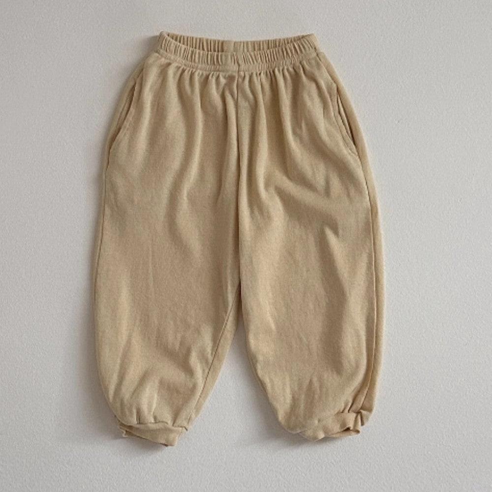 Children Summer Unisex Solid Color Thin Breathable Pants Casual Kids Trousers-3