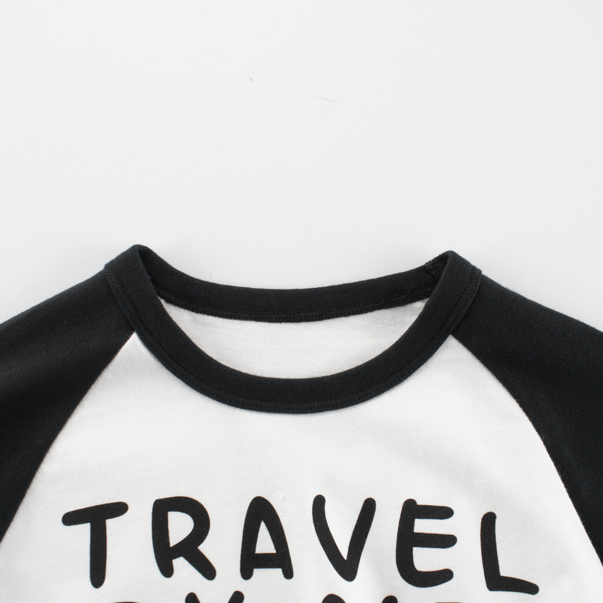 Autumn Baby Kids Boys Letters and Cartoon Print Long Sleeves Crew Neck Color Patchwork Top Shirt-3