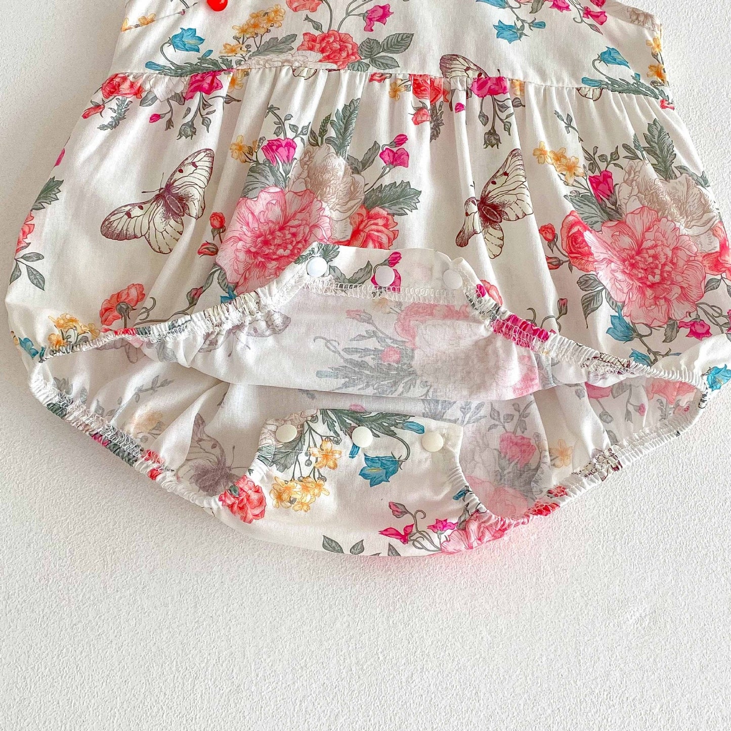 Summer Arrival Baby Girls Cute Floral Sleeveless Stand Collar Onesies-2