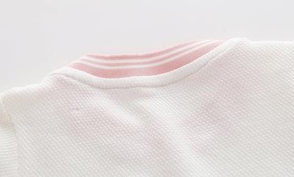 Baby Girl 1pcs Logo Graphic Graphic Side & Neck Striped Design Ruffle Hem Baseball Dress-3