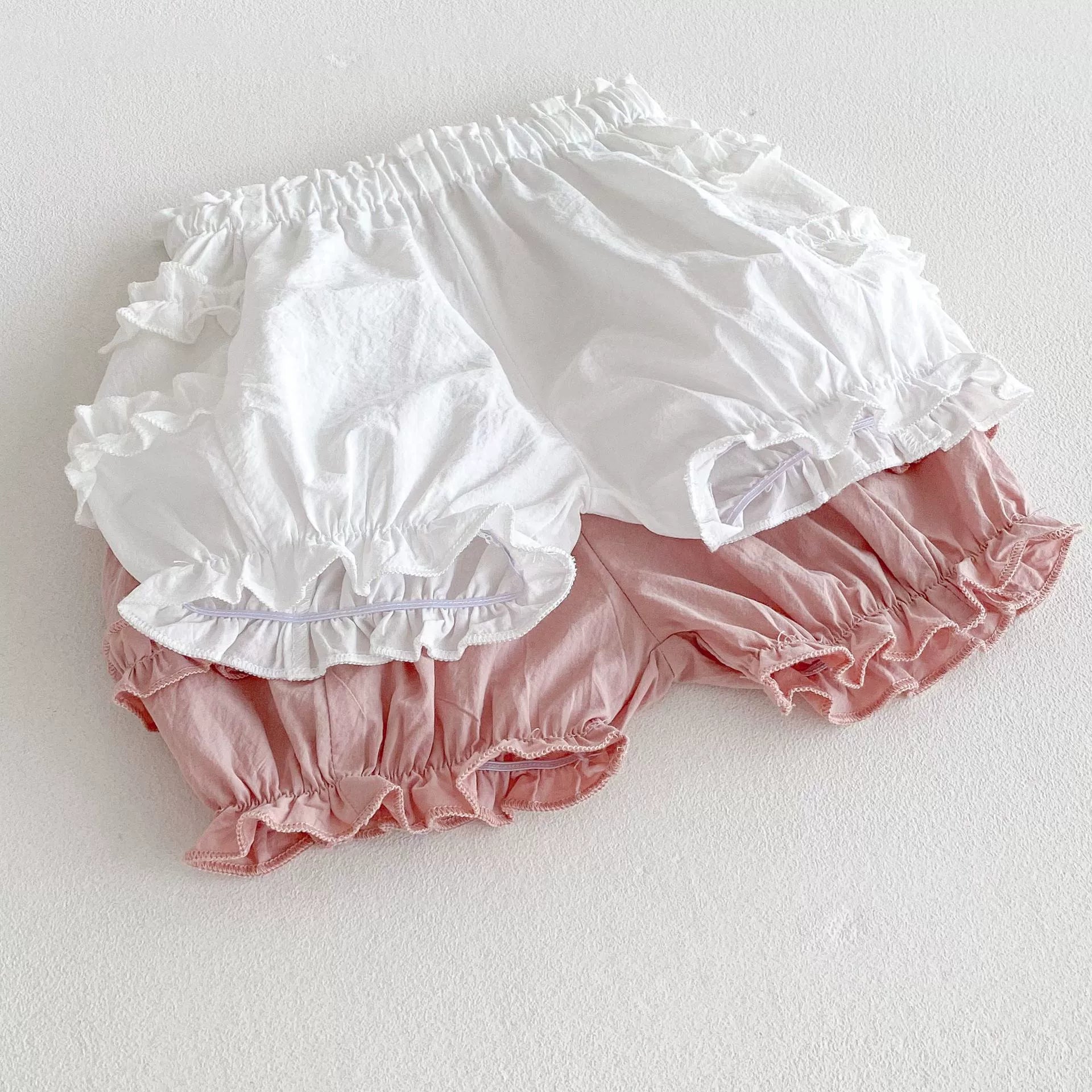 Summer Arrival Kids Girls Cotton Casual Style Ruffle Design Shorts-3