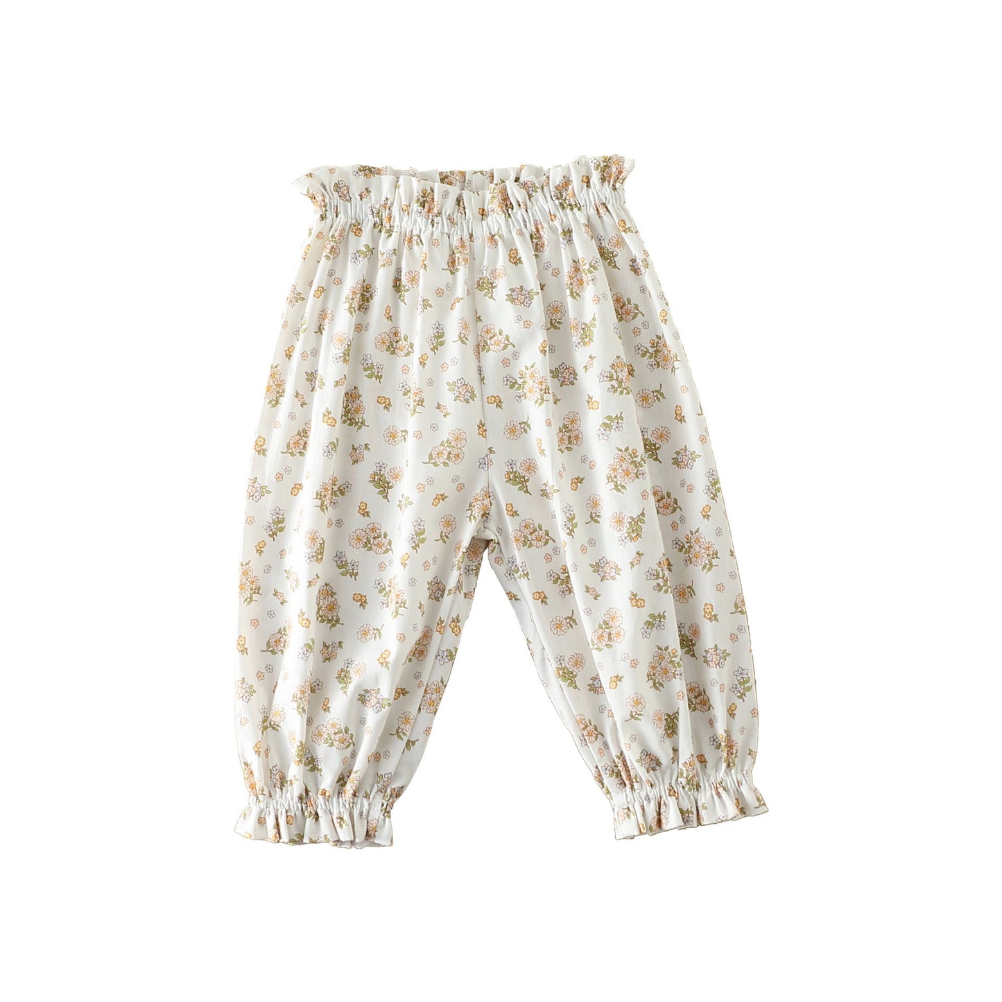 Summer Hot Selling Baby Kids Girls Floral Pattern Thin Breathable Pants – Home Kids Pajamas Trousers-2
