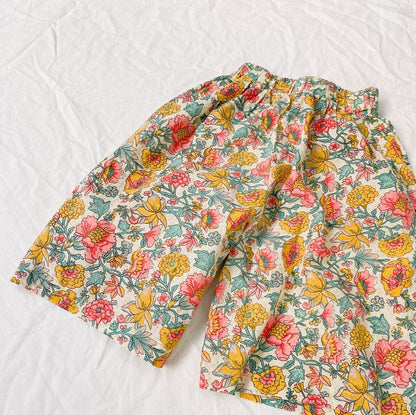 Baby Girl Floral Print Pattern Wide Leg Pants In Spring & Summer-4