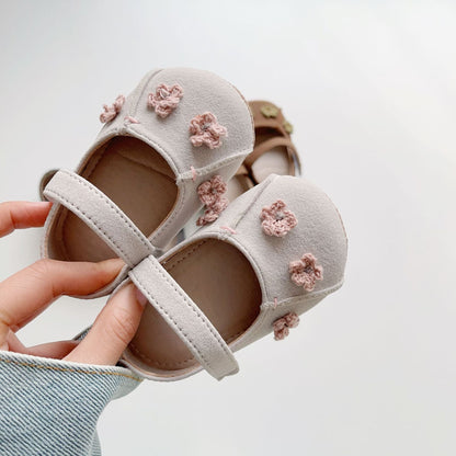 Spring Baby Girl Fashion Flowers Pattern Toddler Soft-Sole Anti-slip Walking Shoes-2