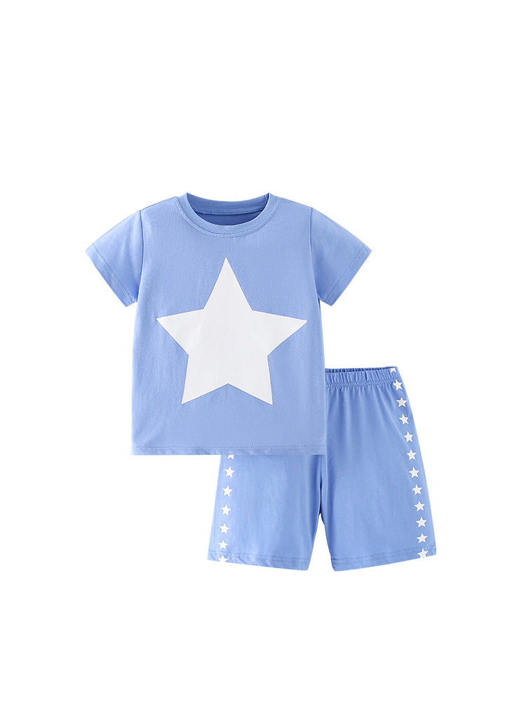 Baby Kids Unisex Stars Print T-Shirt And Shorts Casual Clothing Set-4