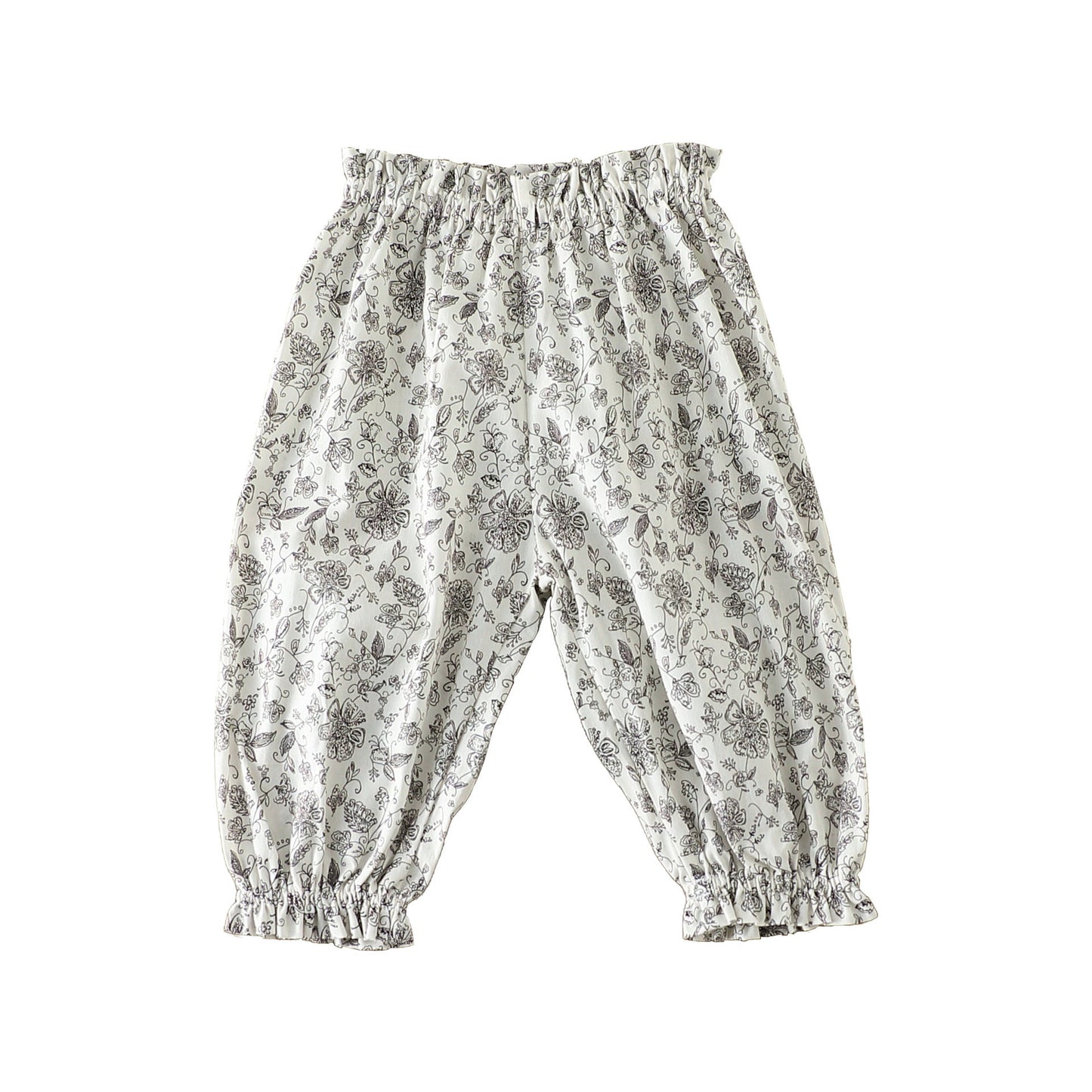 Summer Hot Selling Baby Kids Girls Floral Pattern Thin Breathable Pants – Home Kids Pajamas Trousers-3